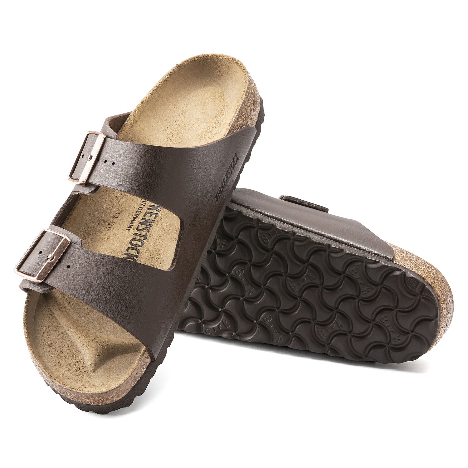 BIRKENSTOCK ARIZONA BIRKO-FLOR DARK BROWN WOMEN'S