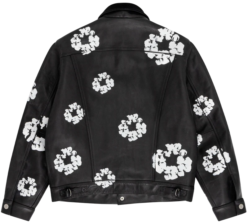 DENIM TEARS X LEVI'S LEATHER COTTON WREATH TYPE-3 JACKET BLACK DENIM