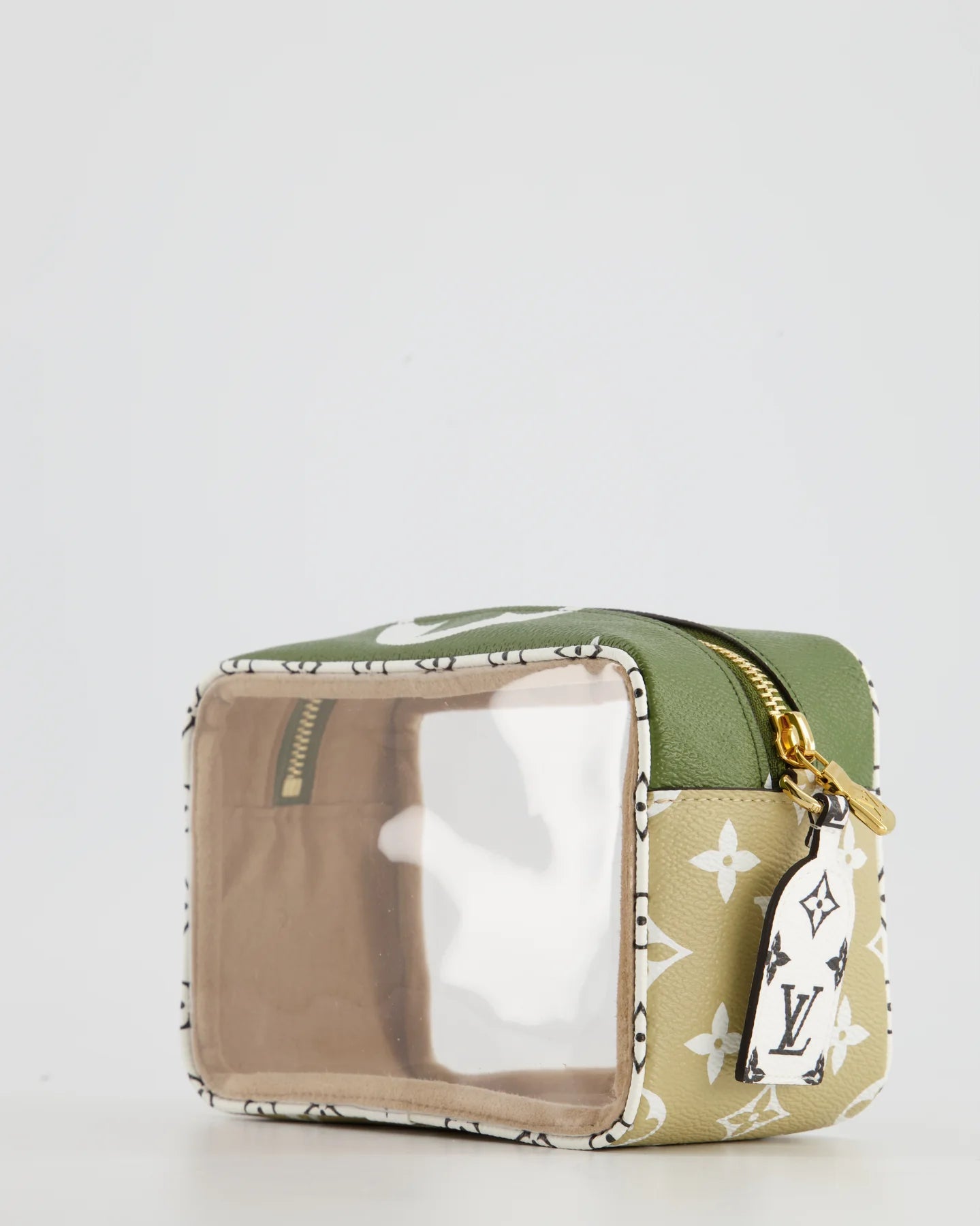 LOUIS VUITTON KHAKI AND BEIGE MONOGRAM BEACH POUCH