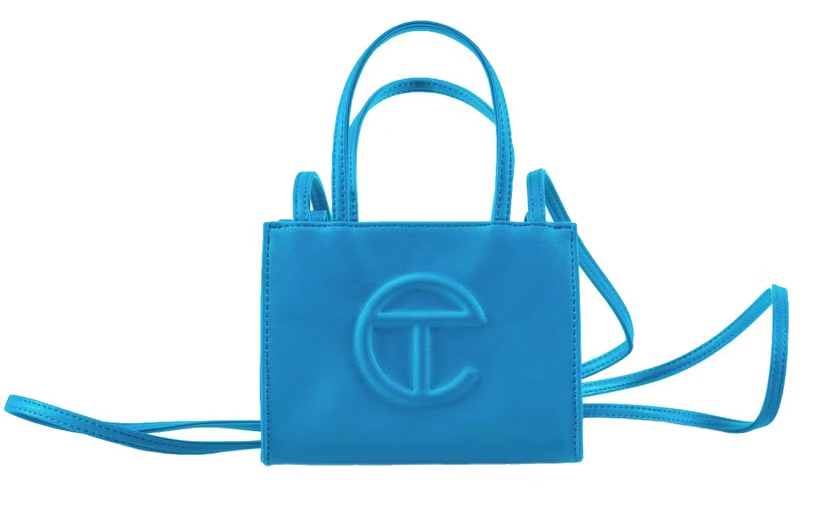 TELFAR SMALL SHOPPING BAG CYAN
