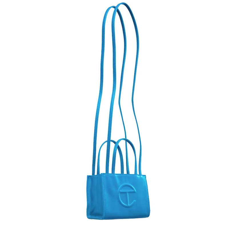 TELFAR SMALL SHOPPING BAG CYAN