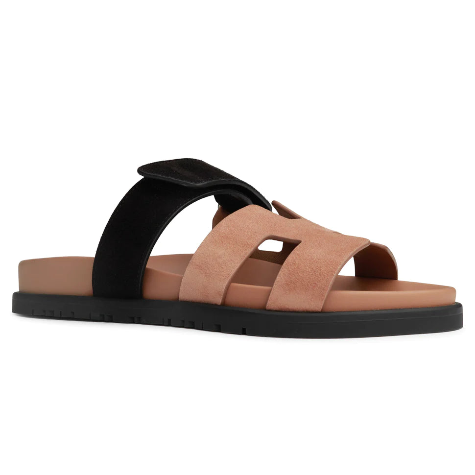 HERMÈS CHYPRE SANDALS (ROSE PERLE / NOIR)