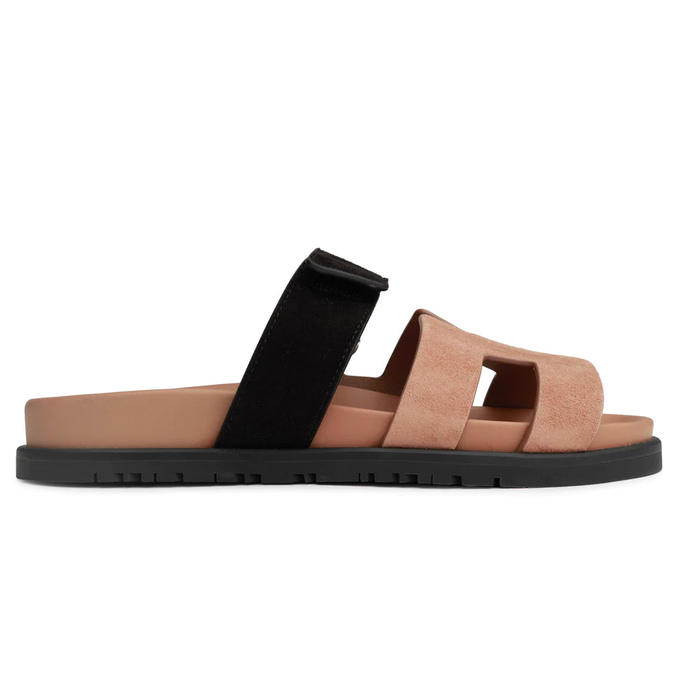 HERMÈS CHYPRE SANDALS (ROSE PERLE / NOIR)