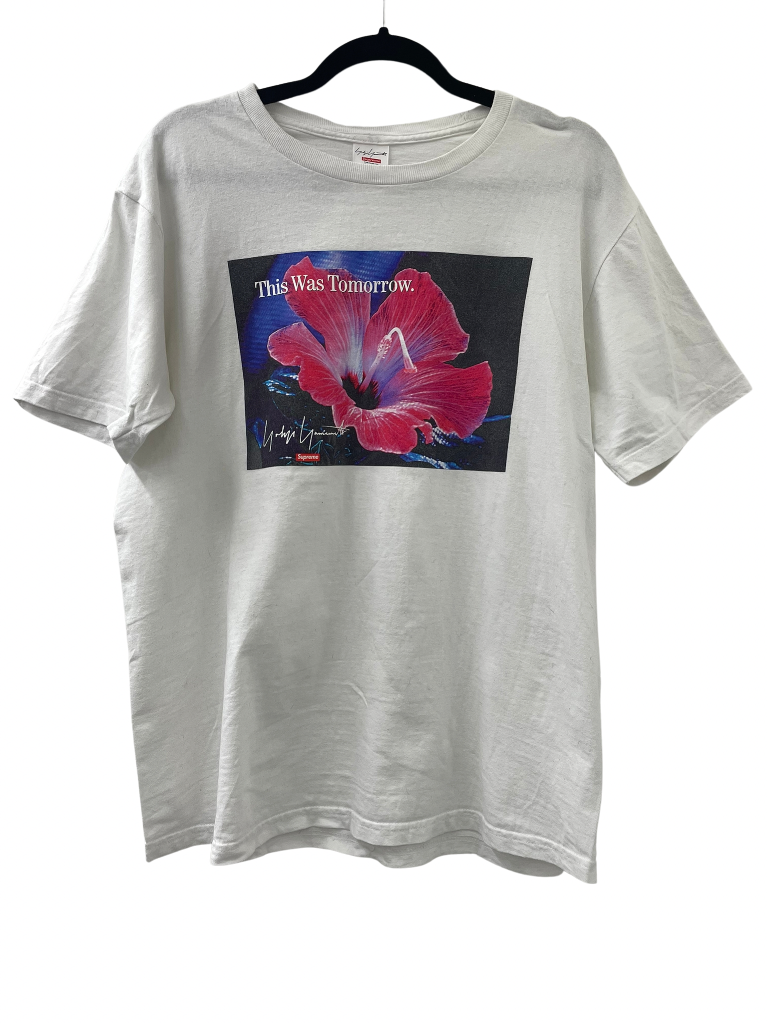PRE LOVED - THIS WAS TOMORROW SUPREME WHITE T-SHIRT (YOJHI COLLAB)