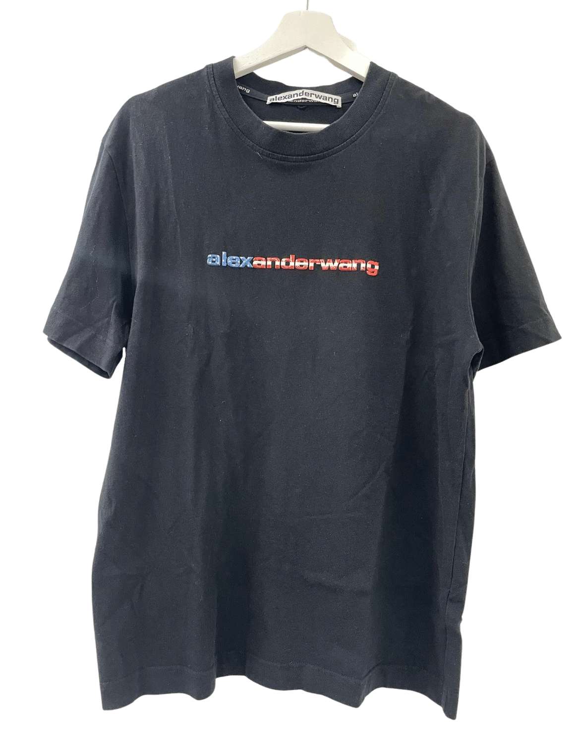PRE LOVED - ALEXANDER WANG LOGO BLACK T-SHIRT