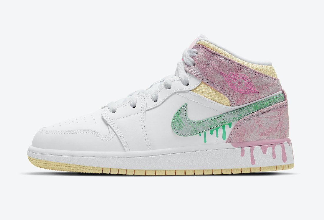 JORDAN 1 MID PAINT DRIP (GS) - The Edit LDN