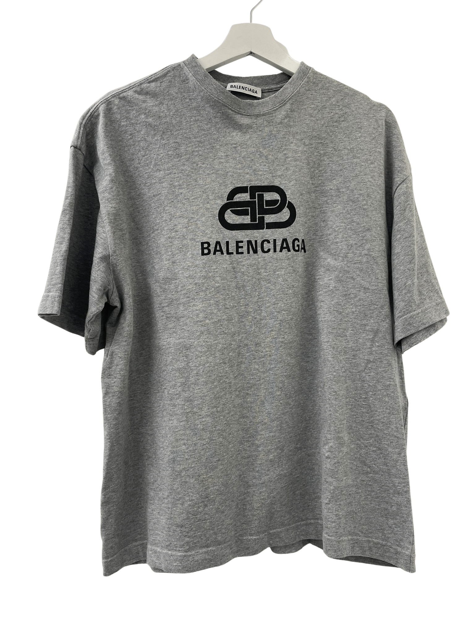 PRE LOVED - BALENCIAGA GREY LOGO T-SHIRT