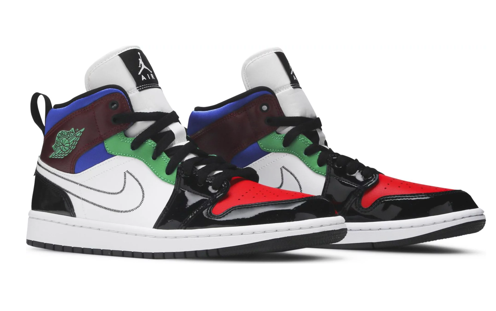 JORDAN 1 MID SE BLACK WHITE MULTI-COLOR (W)