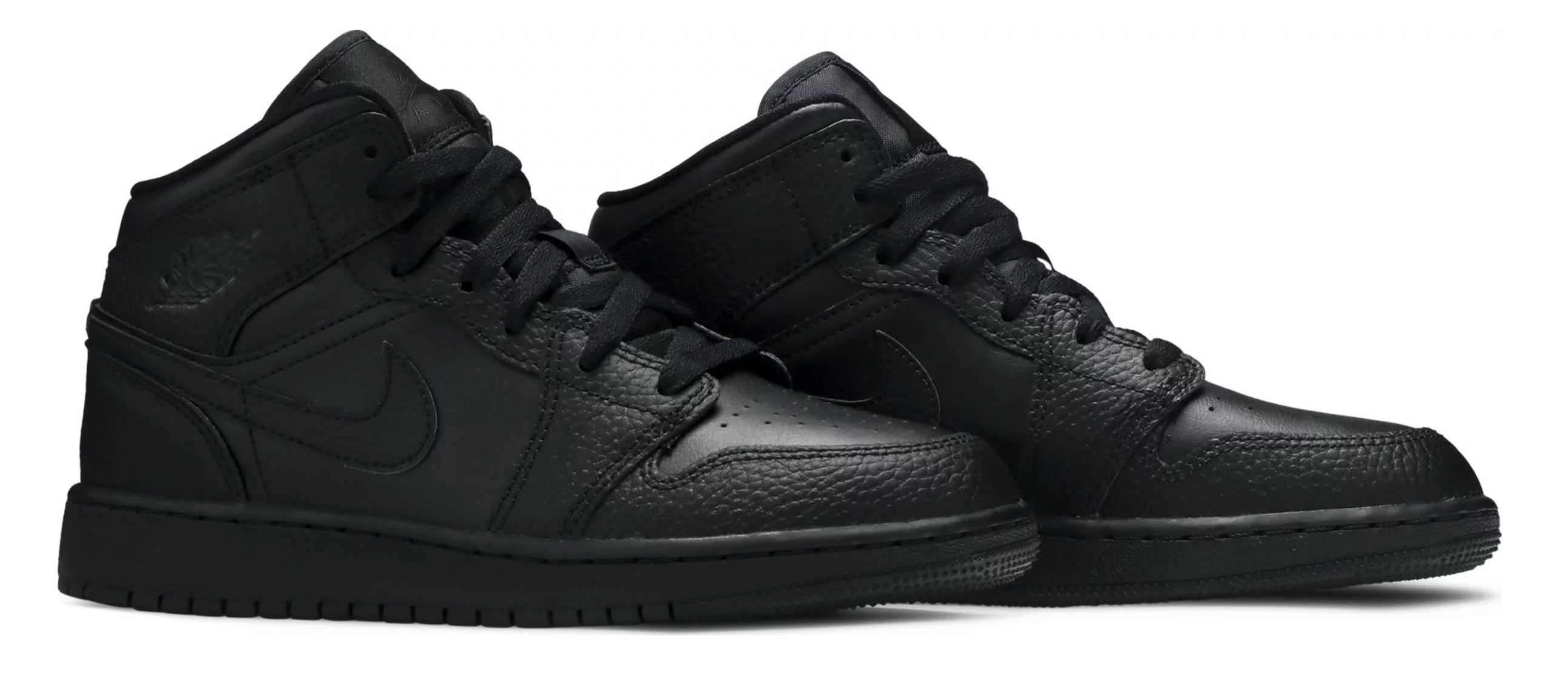 JORDAN 1 MID BLACK (GS)