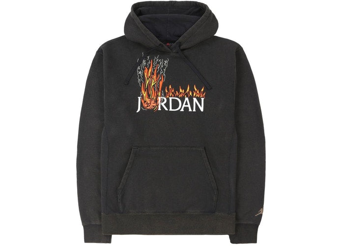 PRE LOVED - TRAVIS SCOTT MJ FLEECE HOODIE BLACK