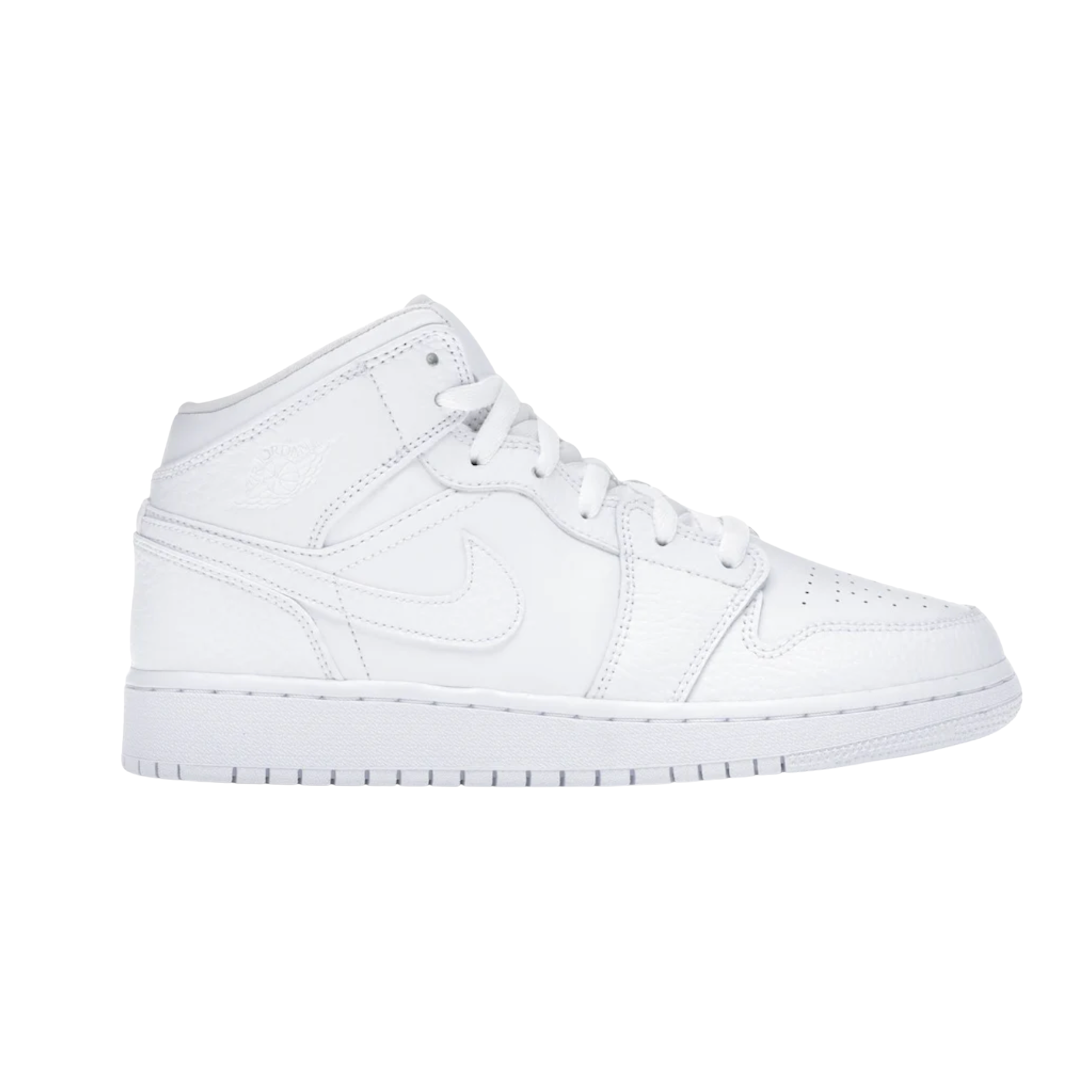 JORDAN 1 MID TRIPLE WHITE (GS)