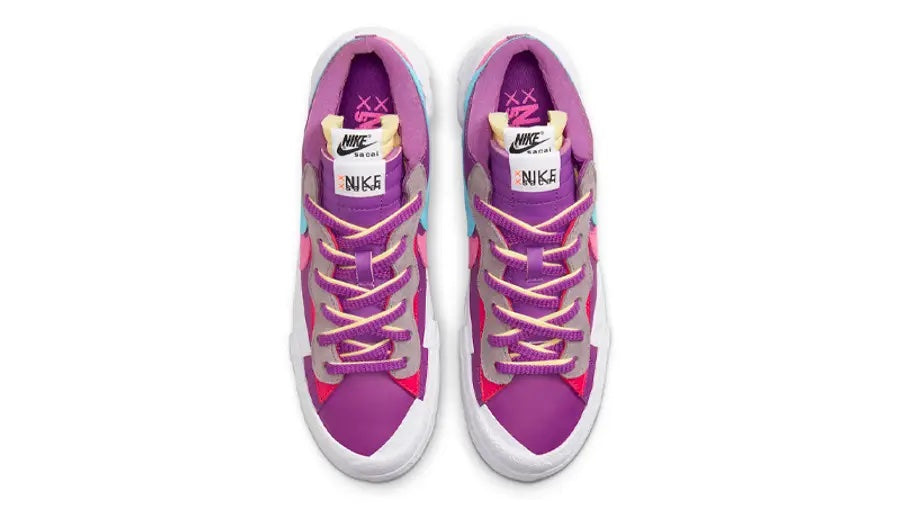 KAWS X SACAI X NIKE BLAZER LOW PURPLE MULTI - The Edit LDN
