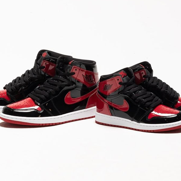 Patent leather sales red jordans
