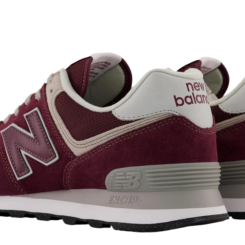 WIDE FIT NEW BALANCE RUNNING TRAINERS BURGUNDY MEN'S