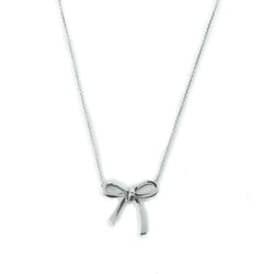PRE LOVED - TIFFANY & CO BOW MEDIUM STERLING SILVER PENDANT NECKLACE