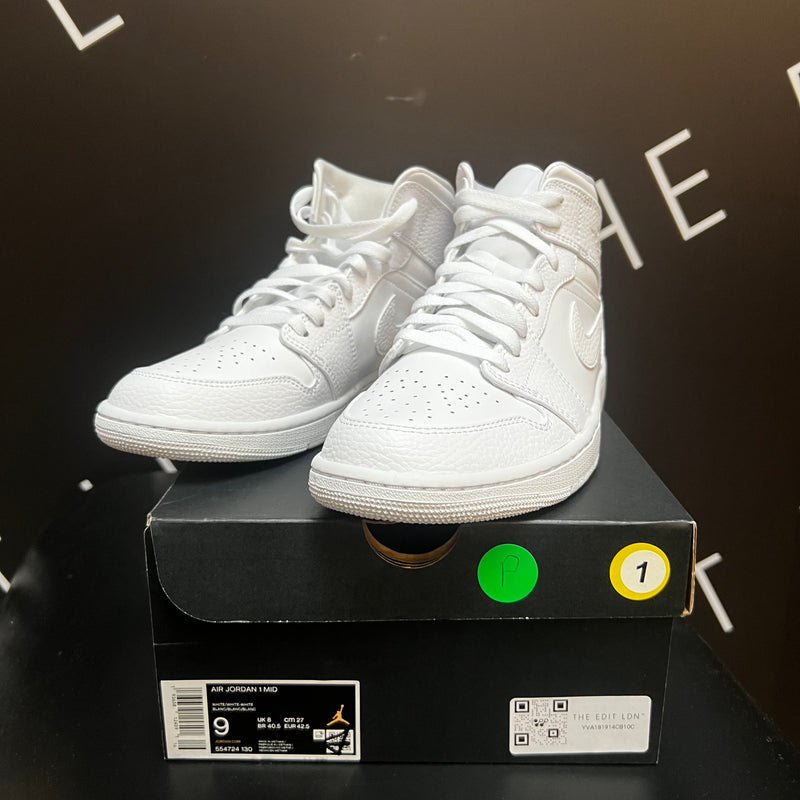 EX-DISPLAY - JORDAN 1 MID TRIPLE WHITE (M)