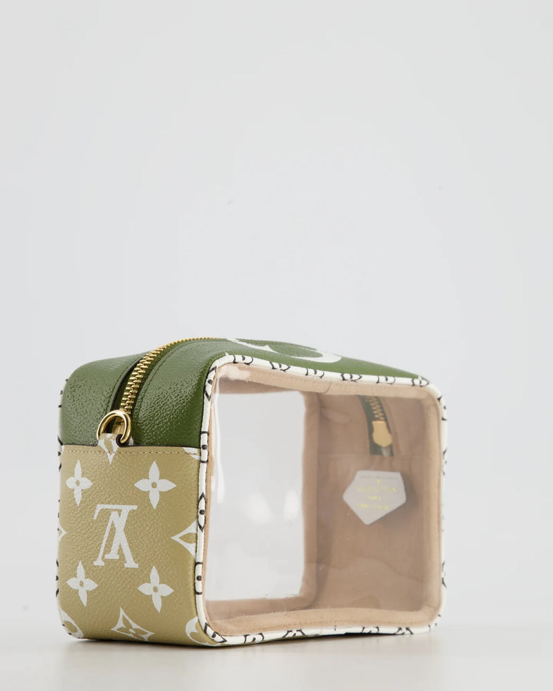 LOUIS VUITTON KHAKI AND BEIGE MONOGRAM BEACH POUCH