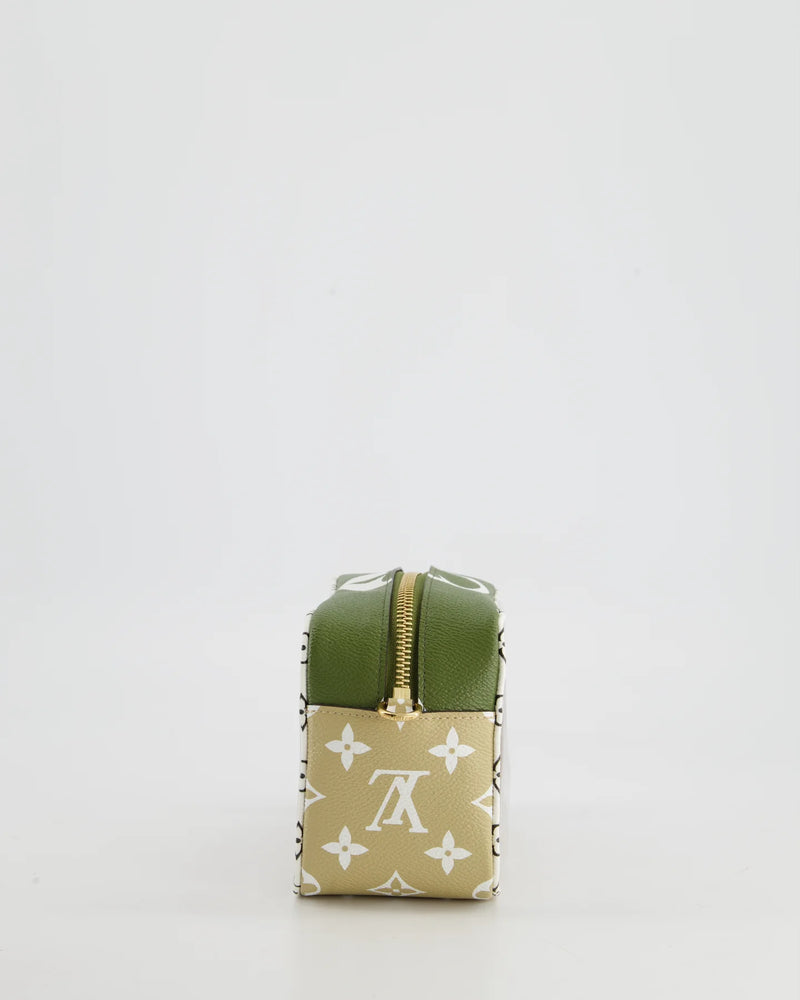 LOUIS VUITTON KHAKI AND BEIGE MONOGRAM BEACH POUCH