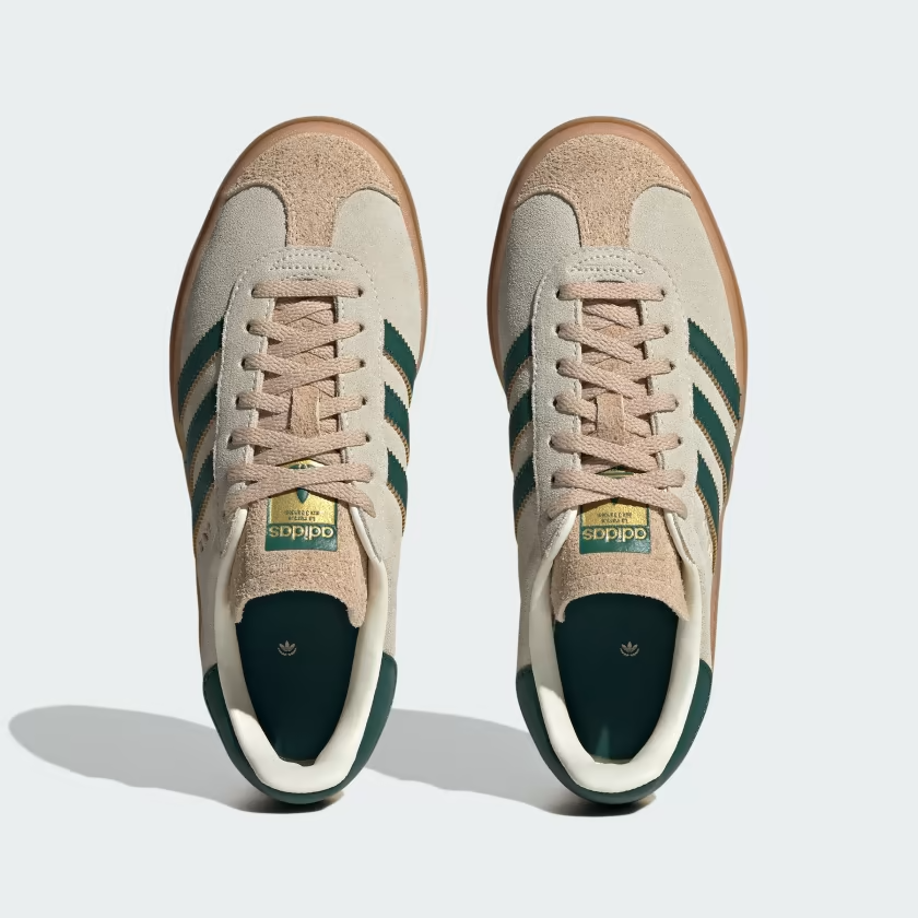 ADIDAS GAZELLE BOLD MAGIC BEIGE COLLEGIATE GREEN (WOMEN'S)