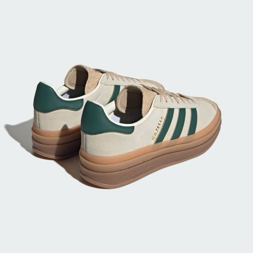 ADIDAS GAZELLE BOLD MAGIC BEIGE COLLEGIATE GREEN (WOMEN'S)