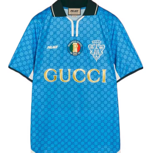 OVER GG FOOTBALL TECHNICAL JERSEY T - PALACE X GUCCI PRINTED ALL