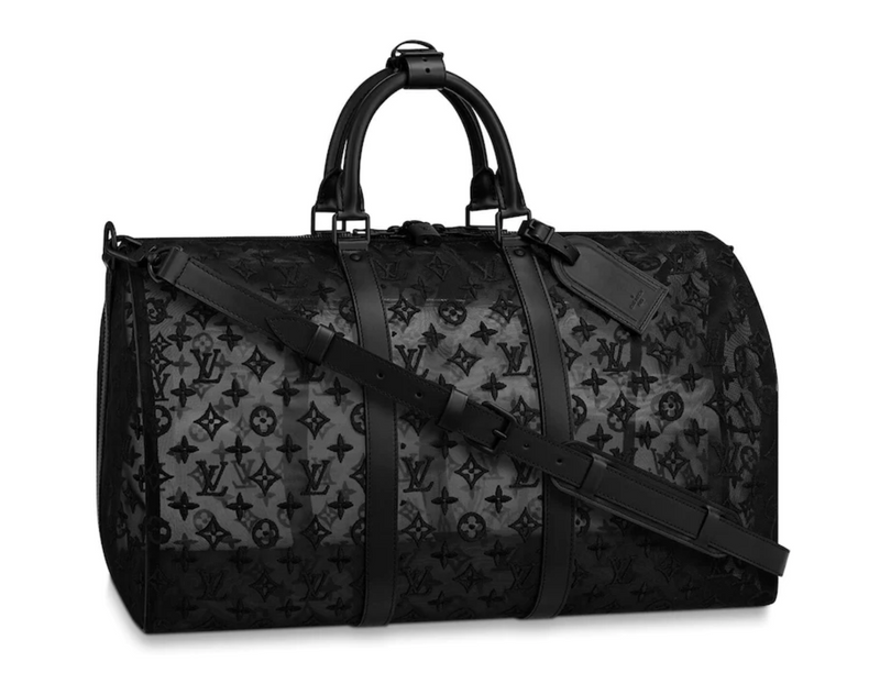 Louis Vuitton Keepall Bandouliere Monogram Mesh 50 Black - Mens