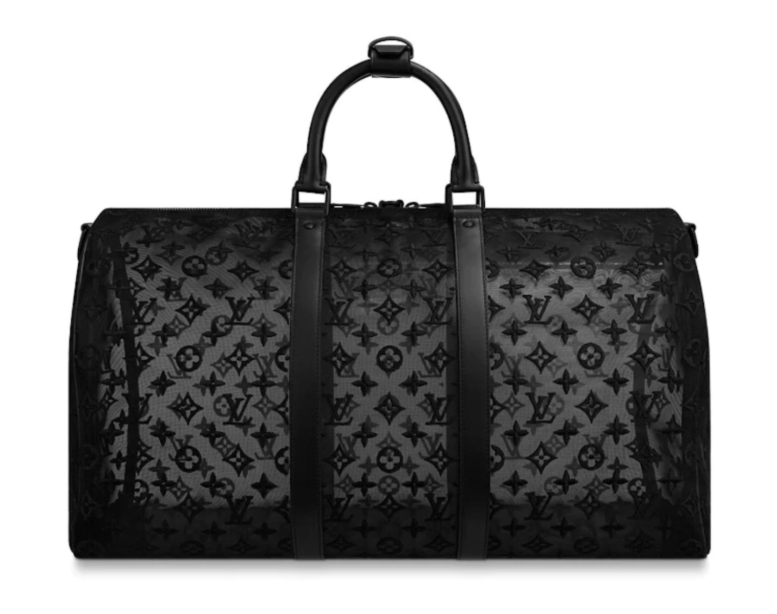 LOUIS VUITTON KEEPALL BANDOULIERE MONOGRAM MESH 50 BLACK