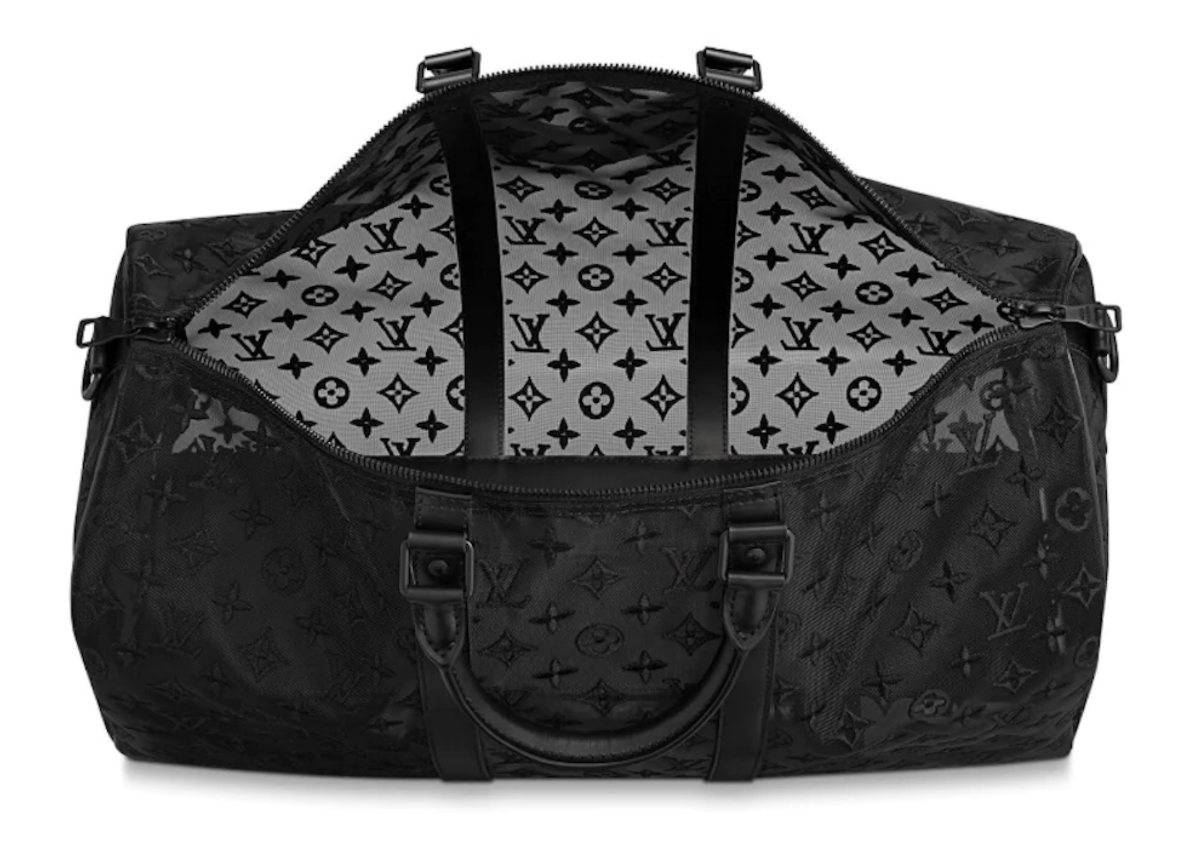 LOUIS VUITTON KEEPALL BANDOULIERE MONOGRAM MESH 50 BLACK