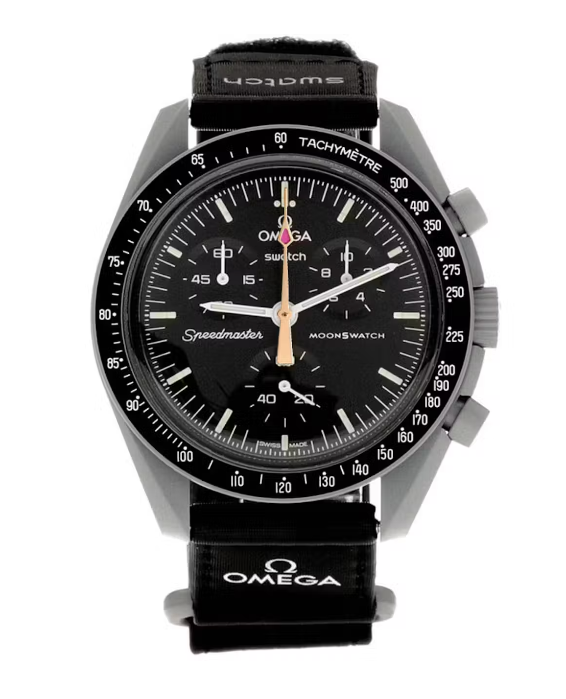 人気海外一番 swatch omega shine gold strawberry moon