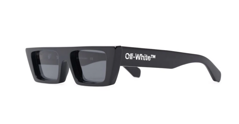 OFF-WHITE MARFA RECTANGULAR FRAME SUNGLASSES BLACK/DARK GREY/WHITE