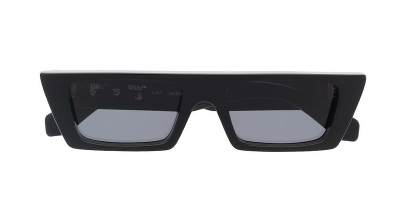 OFF-WHITE MARFA RECTANGULAR FRAME SUNGLASSES BLACK/DARK GREY/WHITE