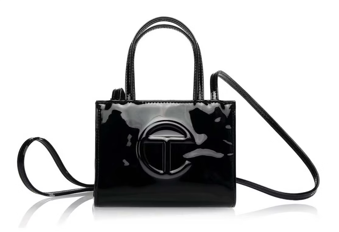 TELFAR SHOPPING BAG SMALL PATENT BLACK