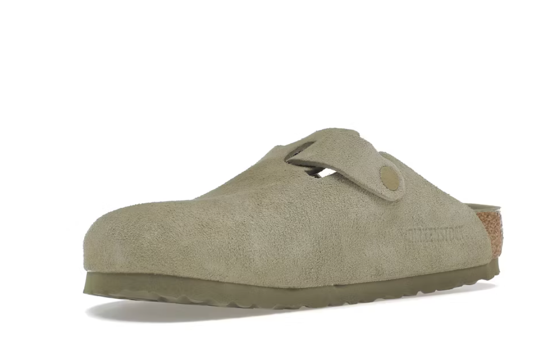 BIRKENSTOCK BOSTON SOFT FOOTBED SUEDE FADED KHAKI