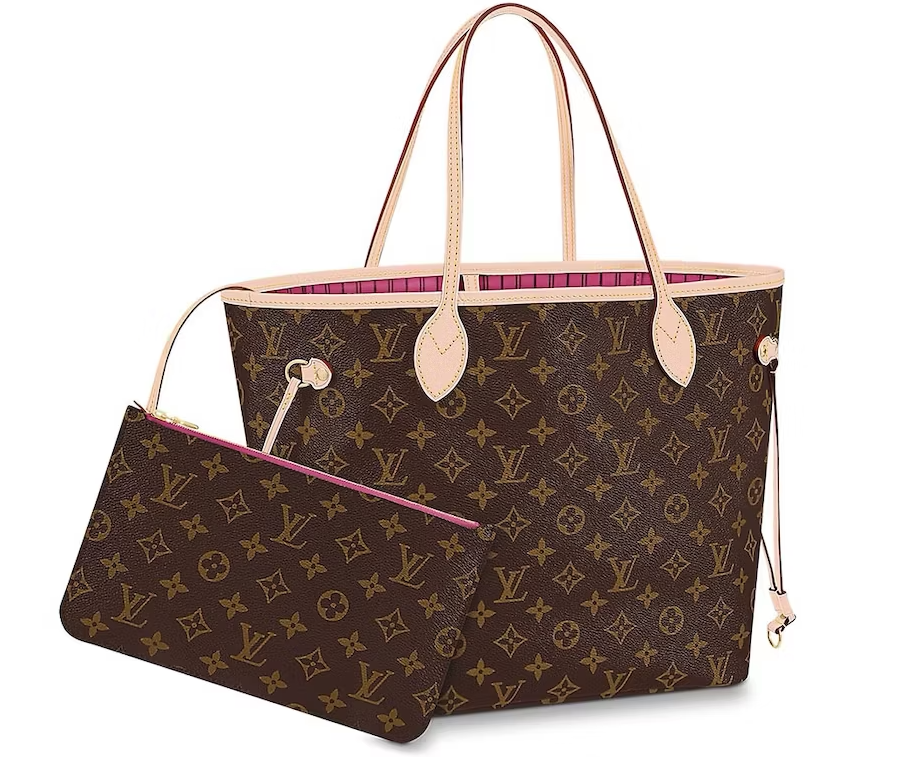 LOUIS VUITTON NEVERFULL MONOGRAM MM PIVOINE LINING