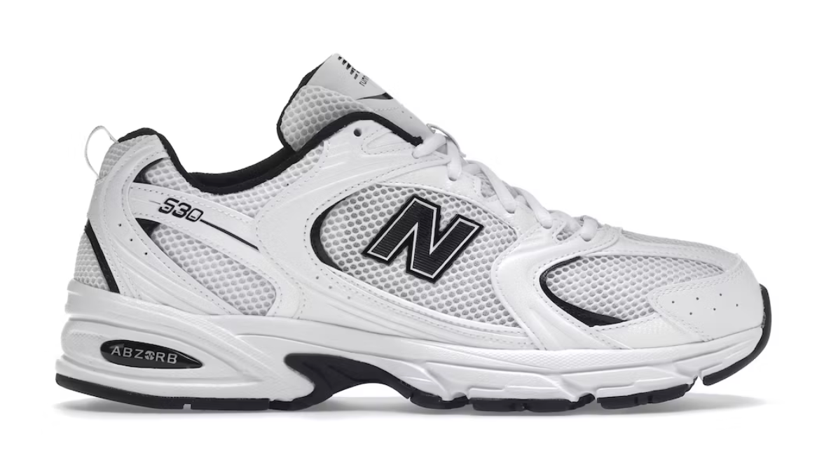 NEW BALANCE 530 WHITE BLACK DETAILS