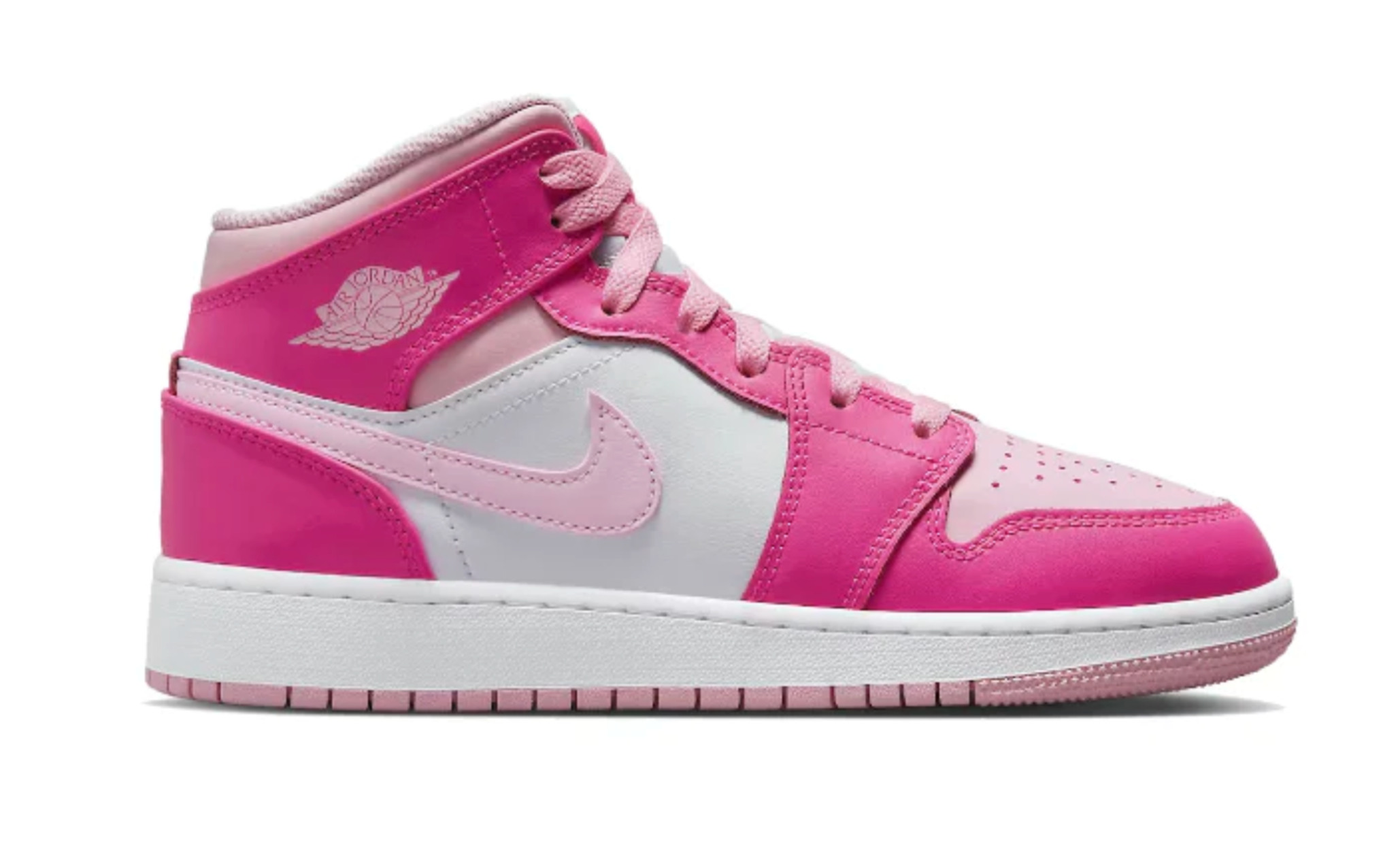 JORDAN 1 MID WHITE FIERCE PINK (PS) - Slocog Sneakers Sale Online