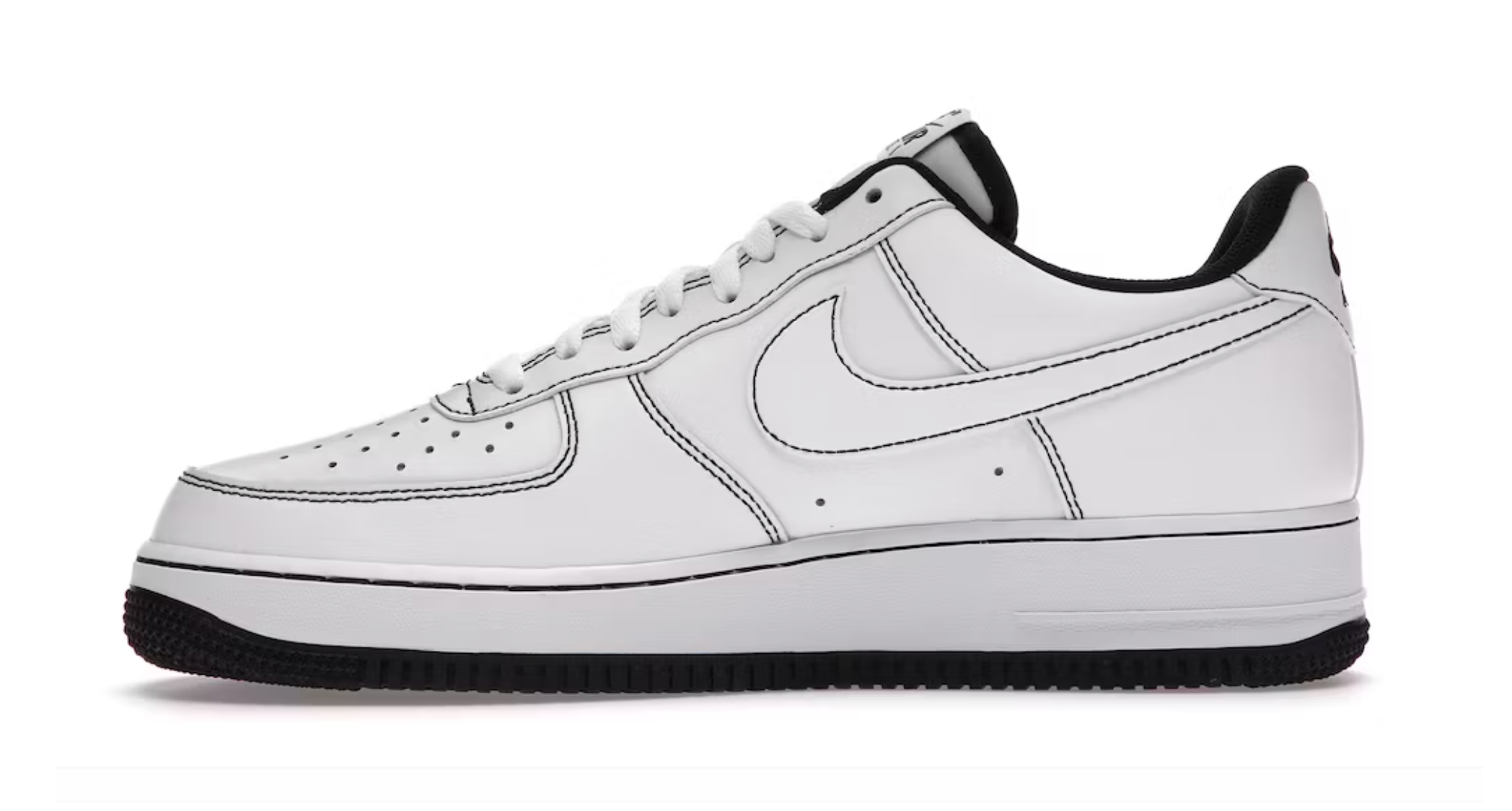 Air force 1 white with black stripe deals