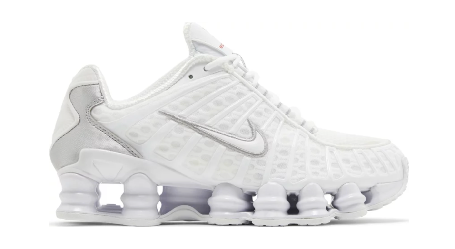 Womens nike shox top white and silver