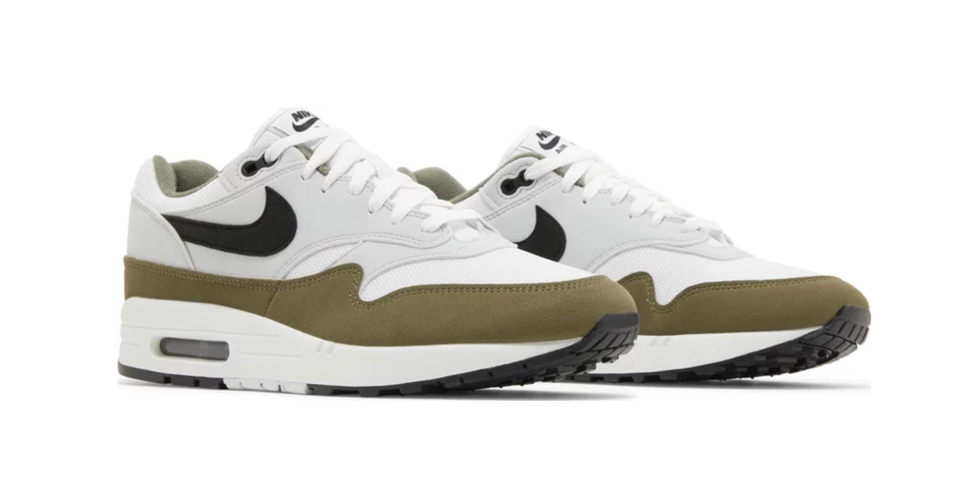 NIKE AIR MAX 1 WHITE BLACK MEDIUM OLIVE