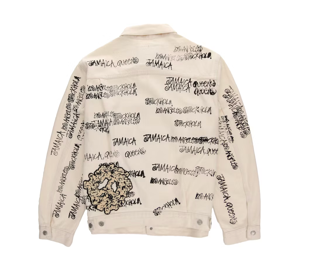 Printed denim jacket sales zara