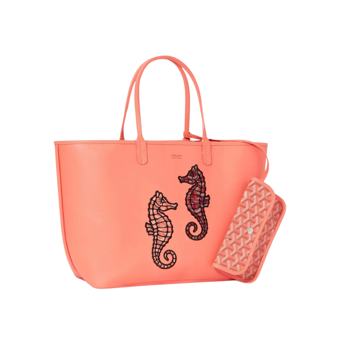 GOYARD: Anjou PM Seahorse Embroidery Coral (LIMITED EDITION)