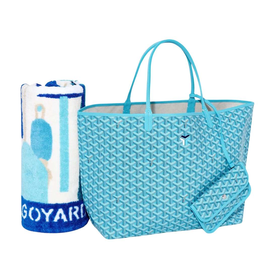 GOYARD: Saint Louis GM Bag and Balise Beach Towel Turquoise