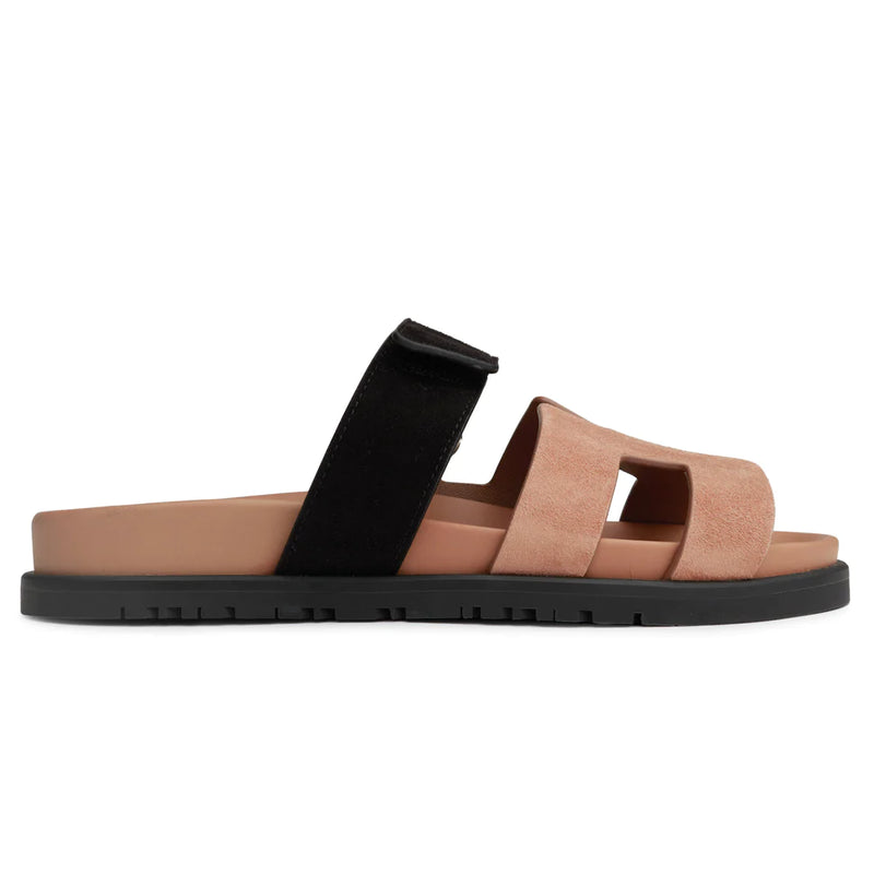 HERMÈS CHYPRE SANDALS (ROSE PERLE / NOIR)