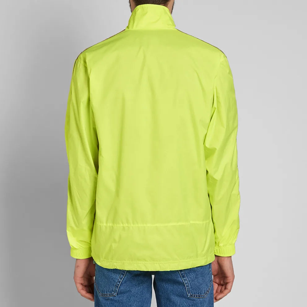 PRE LOVED - OFF-WHITE NYLON TAPED TRACK TOP YELLOW