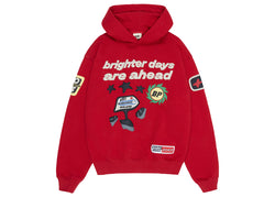 BROKEN PLANET MARKET BRIGHTER DAYS ARE AHEAD HOODIE RUBY RED