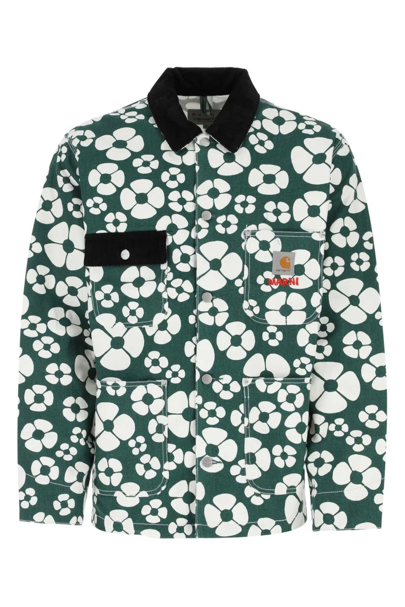 marni x carhartt work jacket green/white