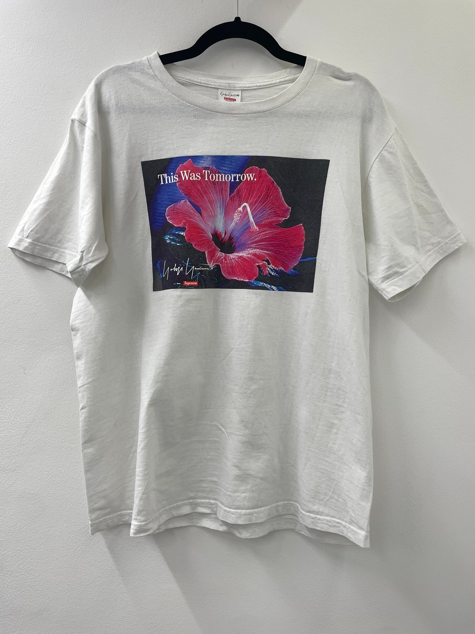 PRE LOVED - THIS WAS TOMORROW SUPREME WHITE T-SHIRT (YOJHI COLLAB)