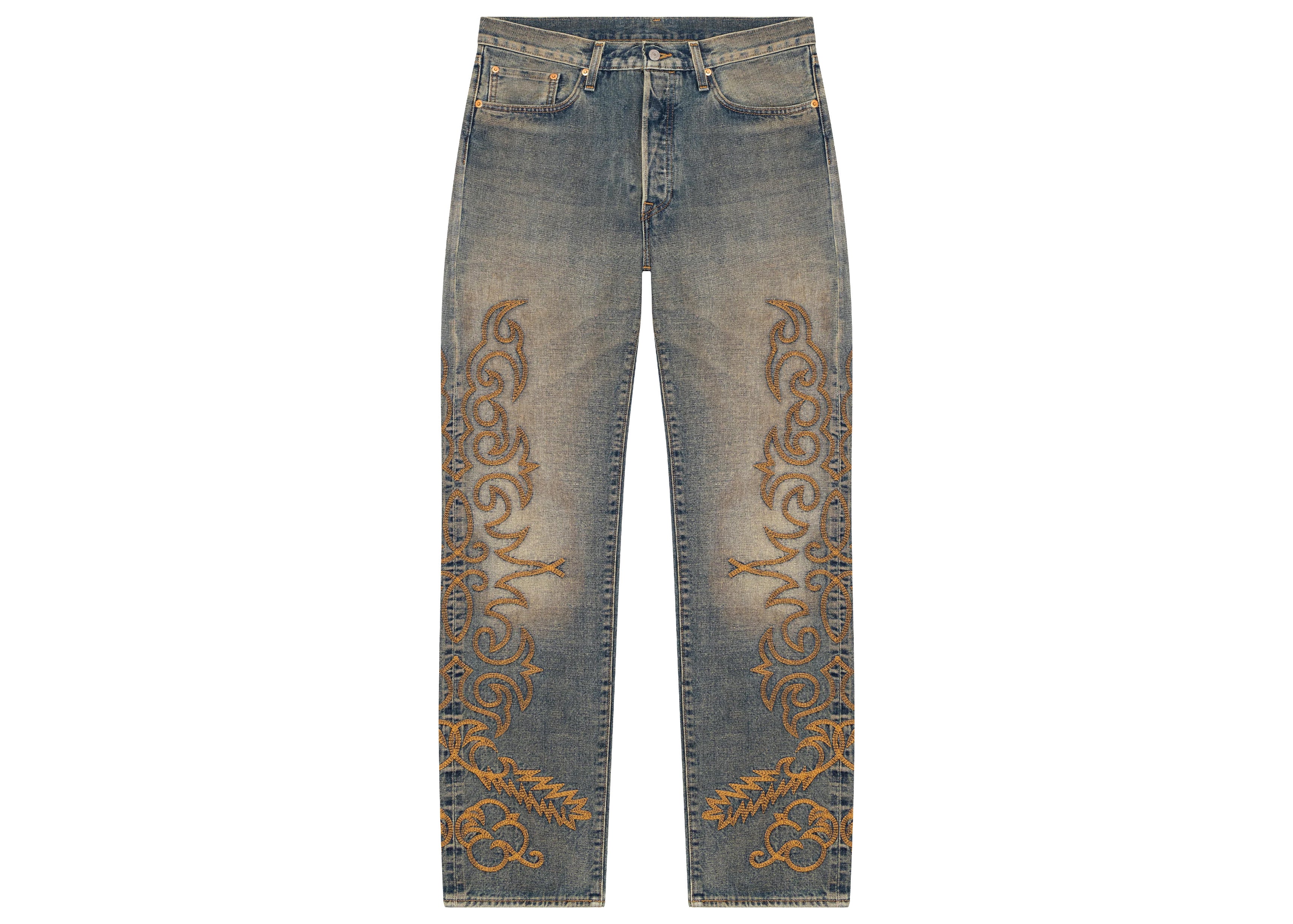 DENIM TEARS WESTERN COTTON STITCH 501 JEANS SELVEDGE DENIM