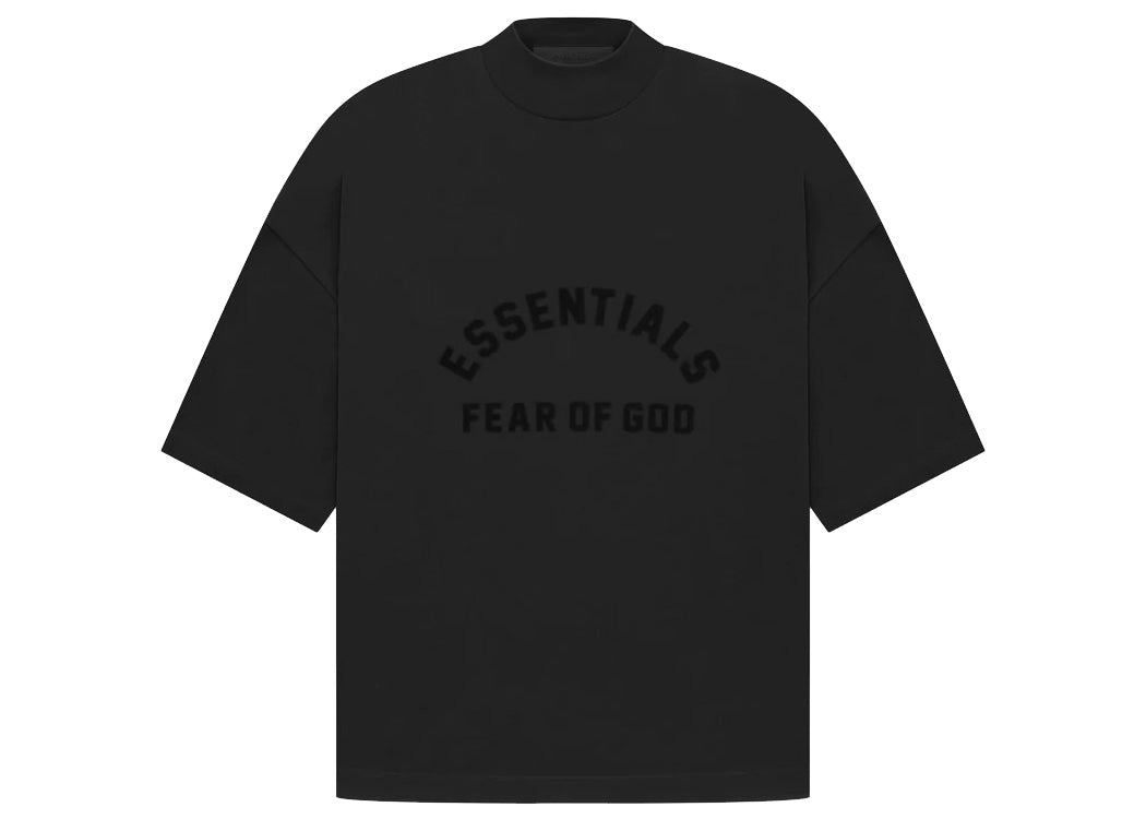 FEAR OF GOD ESSENTIALS ARCH LOGO TEE JET BLACK