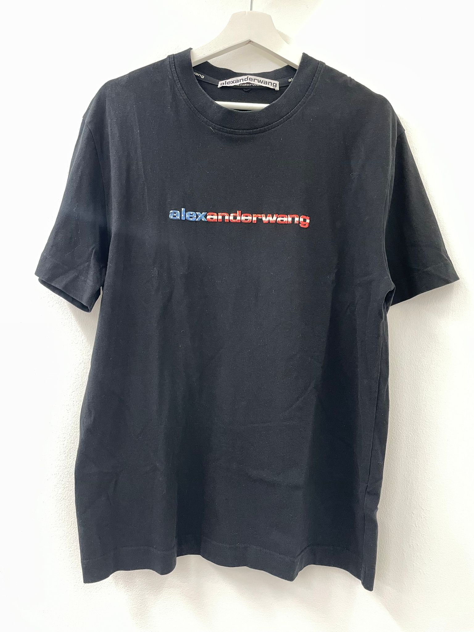 PRE LOVED - ALEXANDER WANG LOGO BLACK T-SHIRT